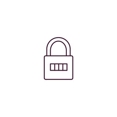 padlock outline icon. Linear vector from internet security concept. Thin line padlock icon isolated on white background