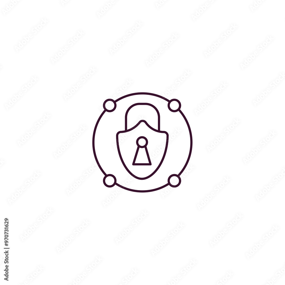 Aufkleber private network outline icon. linear vector from internet security concept. thin line private networ
