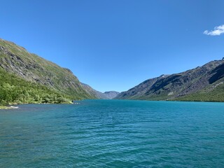 lake and mountains
