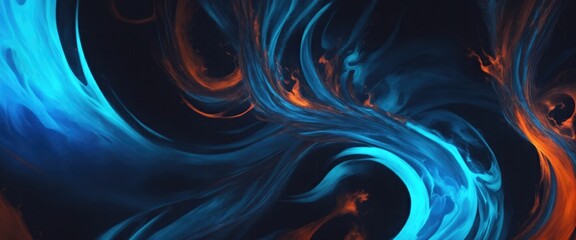 Obraz premium Brown and Blue Swirling Flame Abstract Background
