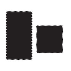 Rectangular shapes with squiggly borders. Tags, labels, stamps, crackers, coupons rectangle boxes with curvy, wiggly, wavy edge. Vector illustration. EPS 10/AI