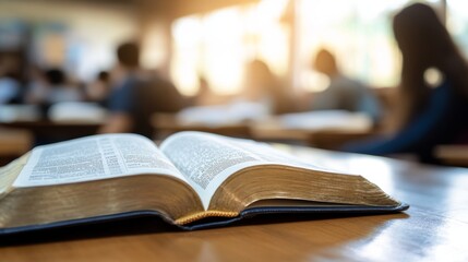 Obraz premium Christian Bible Study Concepts Christian followers are studying the word of God in churches.