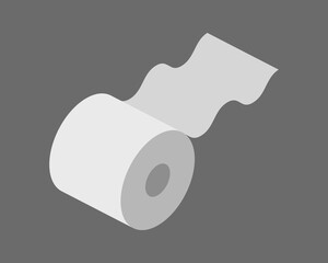 Toilet paper roll or tube icon design, template for wc. Bathroom hygiene icons, kitchen cleaning towel. Blank soft scroll product.