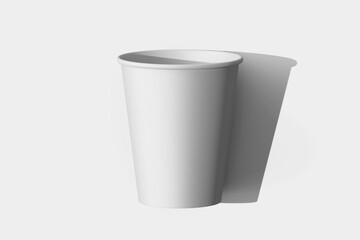 empty coffee latte brand eco-friendly takeout drink cup white textured recyclable paper realistic mockup design template 3d render illustration