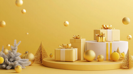 Beautiful Christmas colorful small and big present gift boxes background merry Christmas and happy new year