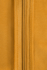 Yellow fabric zip closeup © Tarzhanova