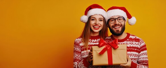 Fototapeta premium The Happy Couple with Gift