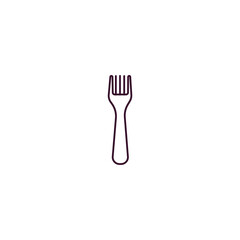 fork outline icon. Linear vector from kitchen concept. Thin line fork icon isolated on white background