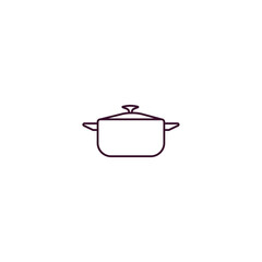 pot outline icon. Linear vector from kitchen concept. Thin line pot icon isolated on white background