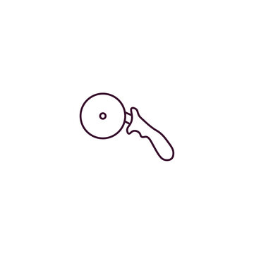 recommend clip art: pizza cutter outline icon. Linear vector from kitchen concept. Thin line pizza cutter icon isolated on white background