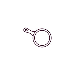 skillet outline icon. Linear vector from kitchen concept. Thin line skillet icon isolated on white background