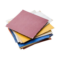 Fototapeta premium A vibrant stack of assorted colored paper sheets, perfect for creative projects and artistic inspiration.