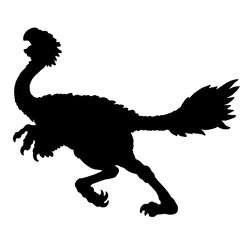 Silhouette of the Running Dinosaur Gigantoraptor.