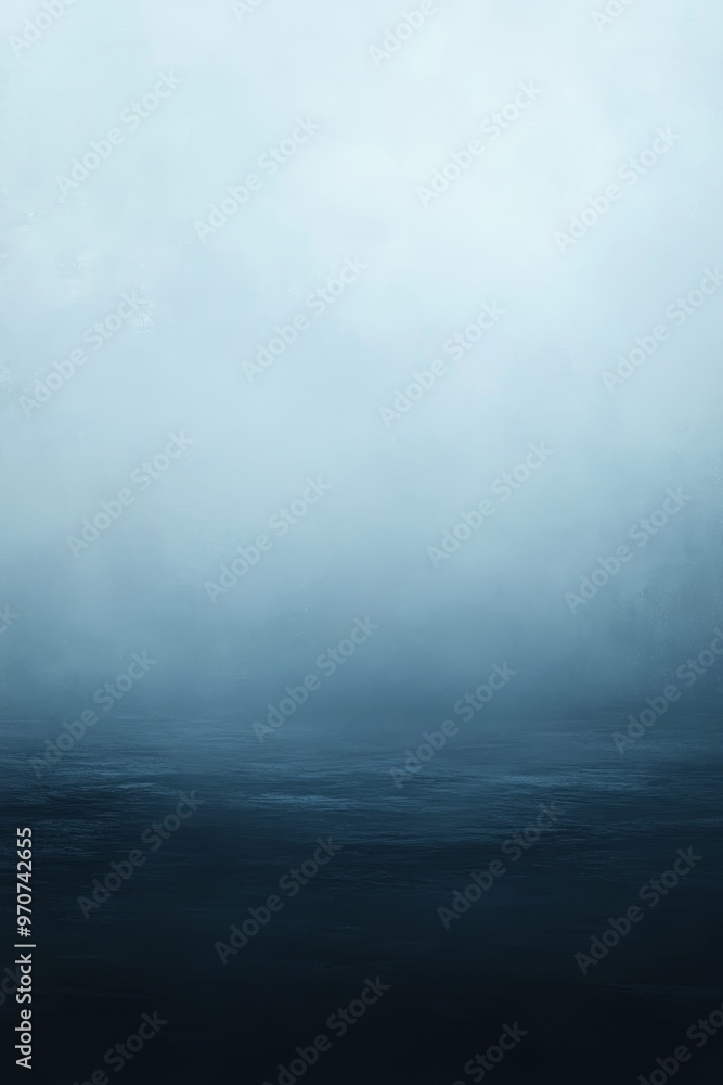 Poster a smooth gradient background from blue to gray, presenting a sky of dusk or dawn with subtle grainin