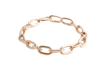 Elegant gold chain showcasing intricate links, perfect for fashion accessories or jewelry displays.