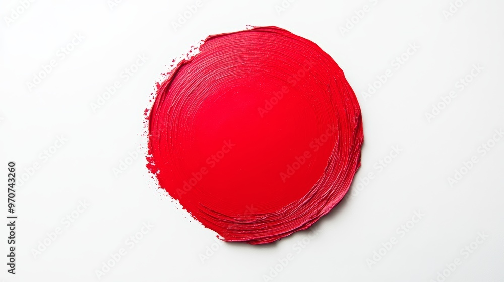 Wall mural red highlighter circle on white background