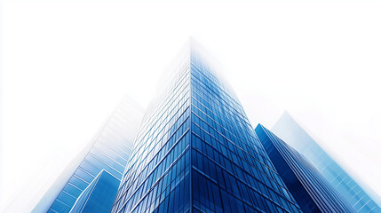Naklejka premium A minimalist illustration of a skyscraper, representing corporate business, isolated on a white background