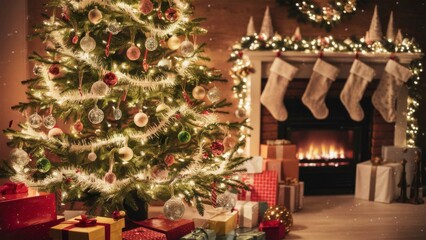 christmas tree with christmas decorations