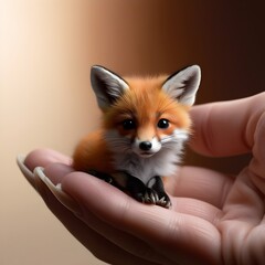 Obraz premium red fox in a hand