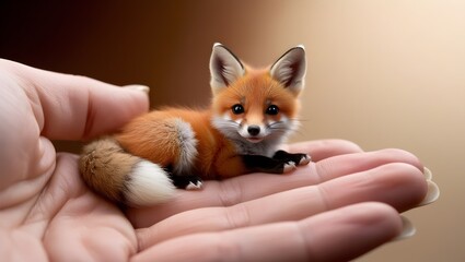 Obraz premium fox in hand