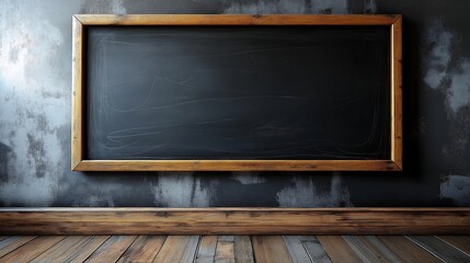 Blank chalkboard background stuck to the wall, school