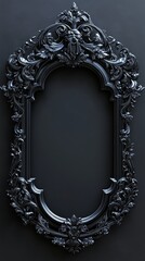 The complex Gothic framework, placed on a pure black background, showcases dark and gorgeous details and exquisite craftsmanship, making it perfect for conveying a sense of mystery and elegance.