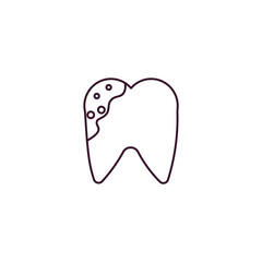 caries outline icon. Linear vector from health and medical concept. Thin line caries icon isolated on white background