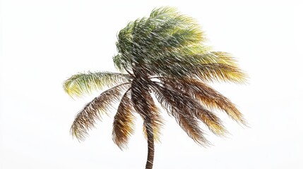 Tropical storm clipart, element, 3D illustration, realistic, isolated on white background