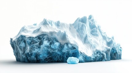 Fototapeta premium Glacier calving clipart, element, 3D illustration, realistic, isolated on white background