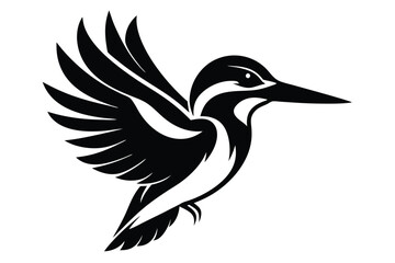 Kingfisher creative logo, silhouette, symbol, Illustration Unique Design with white background