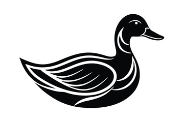 Duck creative logo silhouette,  symbol, Illustration Unique Design with white background