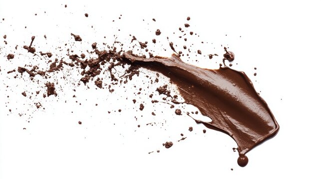 Drops of mud sprayed isolated on white background