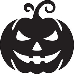 Halloween pumpkin silhouette vector art illustration