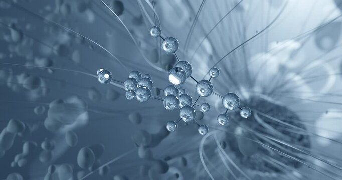 Levodopa rotating molecular 3d structure ball-and-stick model, looped video antiparkinsonian agents
