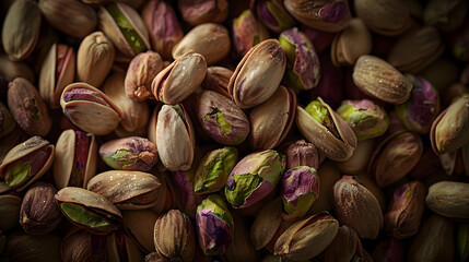 Salted Pistachio Nuts Photo - Closeup of Pistachios, Snacks, Nuts, Food, Delicious, Tasty, Healthy, Green, Brown, Texture