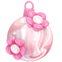Cute 3d Y2k Pink Kawaii Glossy Christmas ball