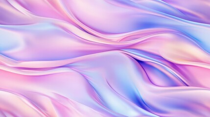 Obraz premium Abstract pastel gradient background with flowing, iridescent waves in pink, blue, and purple hues. Ideal for dreamy and creative designs.