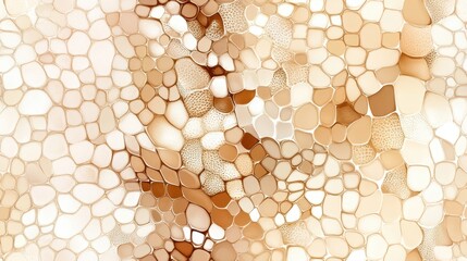 Abstract seamless pattern of beige and brown mosaic tiles, creating a textured, organic design. Perfect for backgrounds and architectural projects.