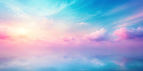 a serene gradient of pastel colors blending from painting with cloud and ocean