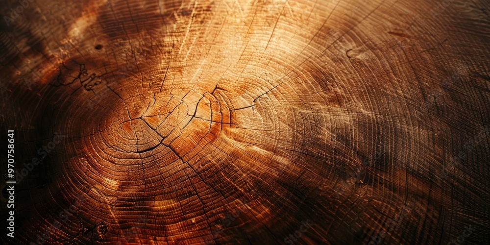Poster top view of wood texture background in the beam of light with copy space