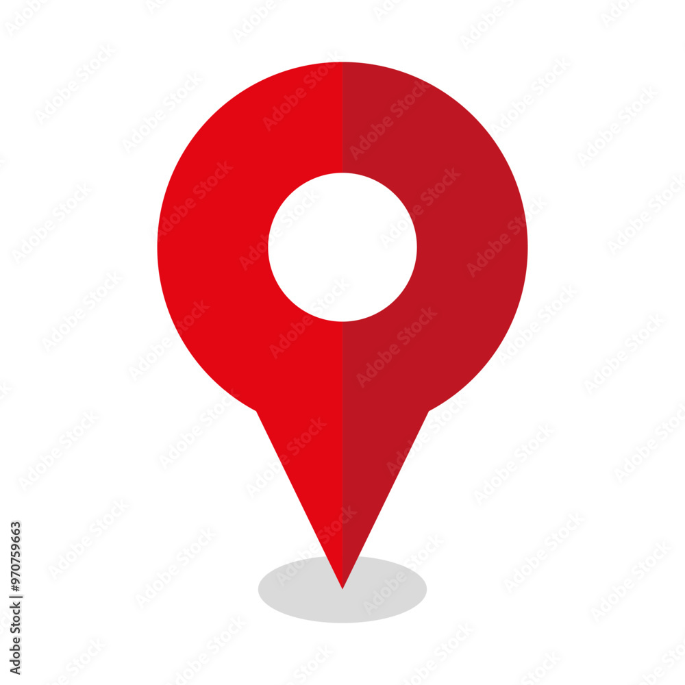Aufkleber red map pin icon. flat style vector. simple location symbol. modern clean design.