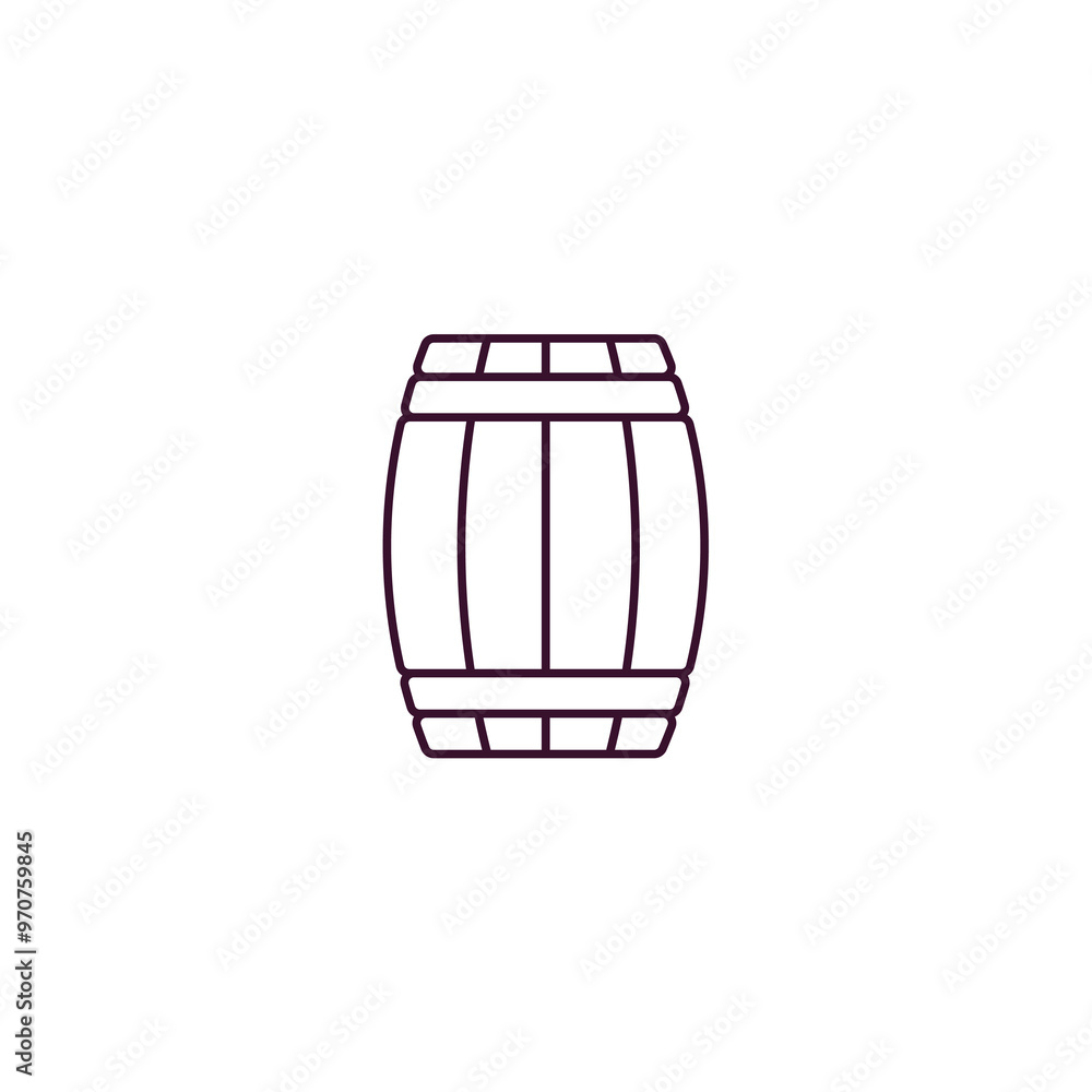 Poster big barrel outline icon. linear vector from nautical concept. thin line big barrel icon isolated on 