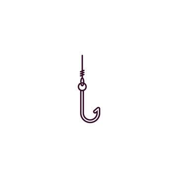 recommend clip art: fishing hook outline icon. Linear vector from nautical concept. Thin line fishing hook icon isolated on white background