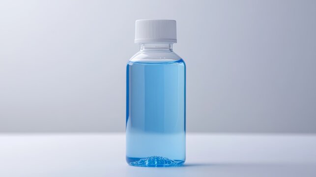 Studio shoot of disinfectant skin antiseptic solution of chlorhexidine produced in Ukraine bottle closeup on white.