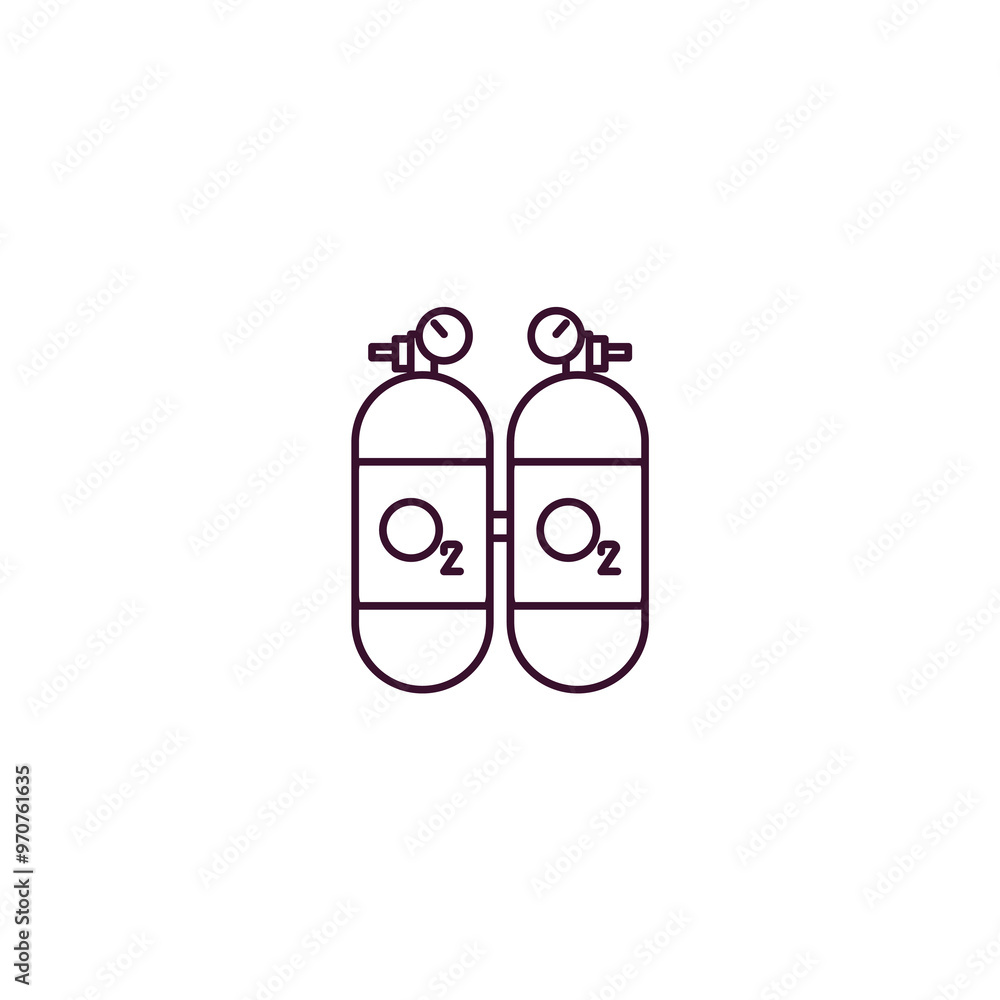 Poster submarine facing right outline icon. linear vector from nautical concept. thin line submarine facing