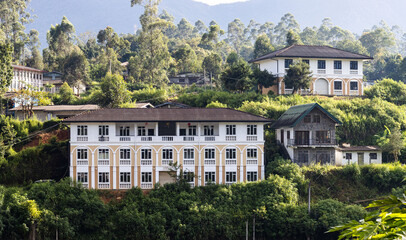 British architectural buildings in Sri Lankan mountain city 