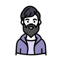 Obraz premium man with beard, hair salon, barbershop, icon, vector design