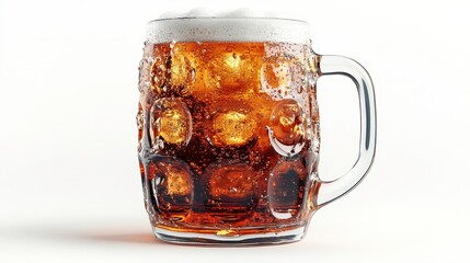 Root beer clipart, element, 3D illustration, realistic, isolated on white background