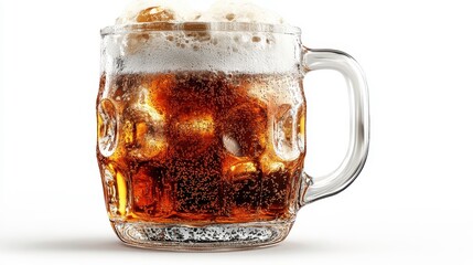 Root beer clipart, element, 3D illustration, realistic, isolated on white background