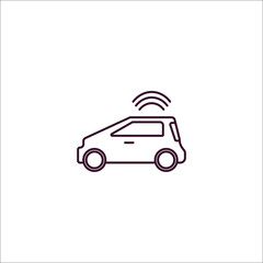 Obraz premium smart car outline icon. Linear vector from programming concept. Thin line smart car icon isolated on white background